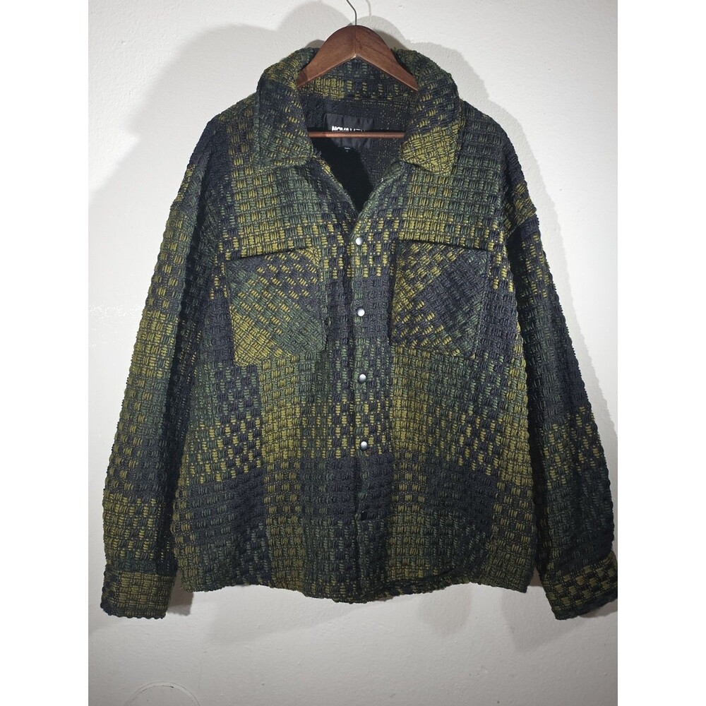 Fashion Nove Beverly Tweed Shacket - Green/combo  Mens XL